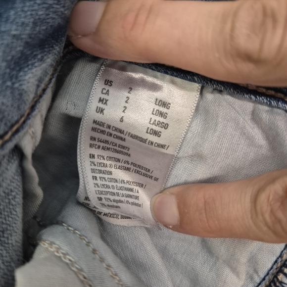 American Eagle Outfitters Blue Skinny Jeans Size 2 - Picture 7 of 7